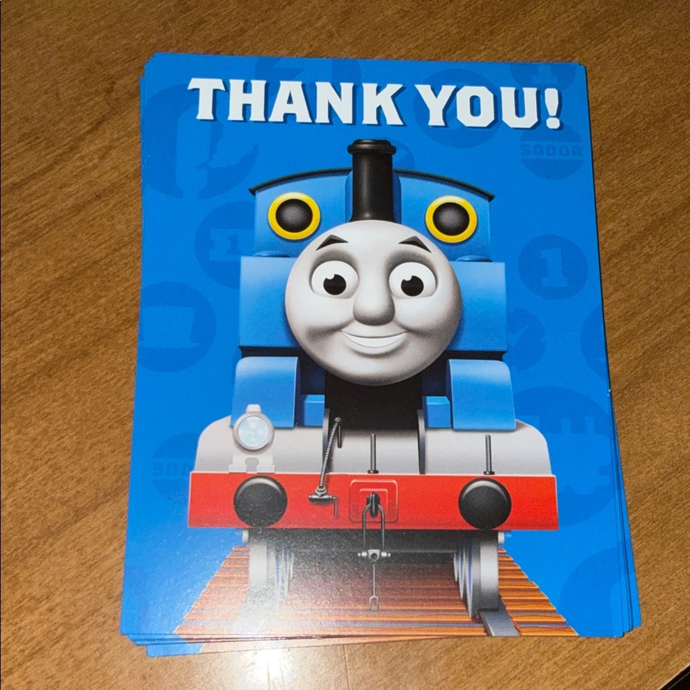 Thomas the Tank Engine Thank You Cards - Blue
